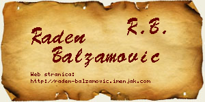 Raden Balzamović vizit kartica